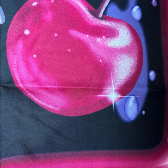 🍒 Coach Airbrushed Cherry Print Silk Bandana - Picture 4 of 7